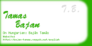 tamas bajan business card
